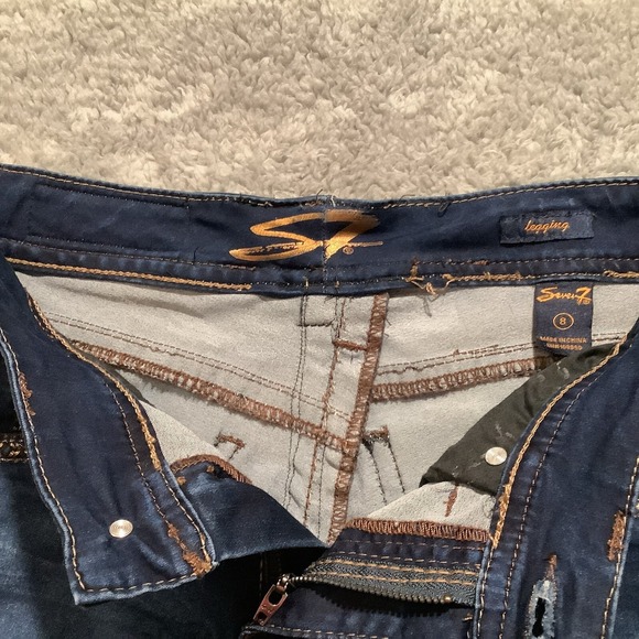 Seven7 Leggings Jeggings Jeans Size‎ 8 Dark Wash Embellished Low Rise - Picture 13 of 15